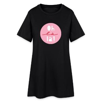"Oh là là" - Women’s T-Shirt Dress - black - Front