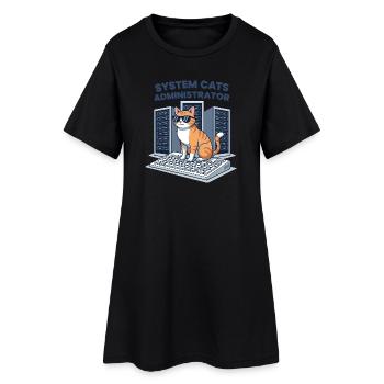 System Cats Administrator - Frauen T-Shirt-Kleid - Schwarz - Vorne