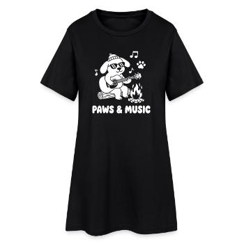 Musique de patte au feu de camp - Robe T-shirt Femme - noir - Devant