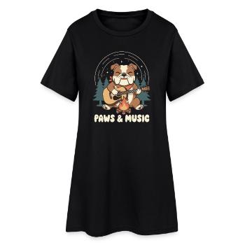 Musique de patte au feu de camp - Robe T-shirt Femme - noir - Devant