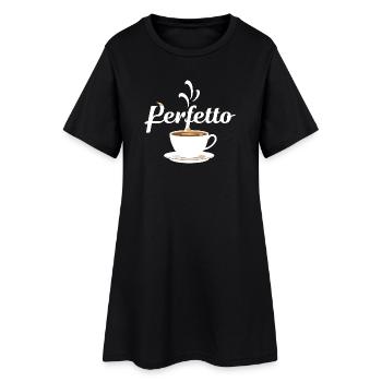 Conception de tasse à café Perfetto - Robe T-shirt Femme - noir - Devant