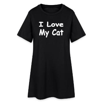 félin - Robe T-shirt Femme - noir - Devant