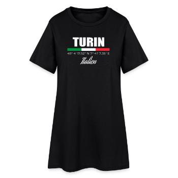 Turin - Robe T-shirt Femme - noir - Devant