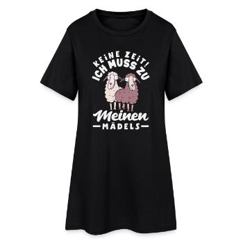 Pas le temps! Je dois aller vers mes filles – des moutons - Robe T-shirt Femme - noir - Devant