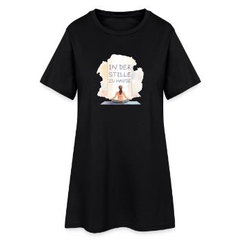 En silence à la maison Yoga Design - Robe T-shirt Femme - noir - Devant