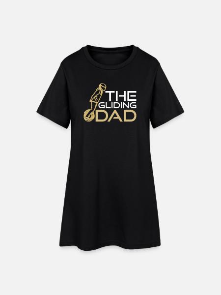 The Gliding Dad – Cooles Electric Unicycle Design - Frauen T-Shirt-Kleid - Schwarz