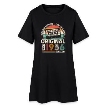 1956 Vintage Vintage Birthday Retro Gift - Women’s T-Shirt Dress - black - Front