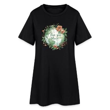 Love Your Planet Eco Tee - Women’s T-Shirt Dress - black - Front
