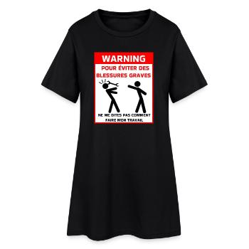 Safety warning t - Women’s T-Shirt Dress - black - Front