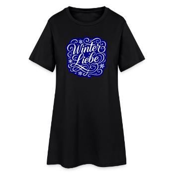 Winter Liebe Herz Winterlich - Frauen T-Shirt-Kleid - Schwarz - Vorne