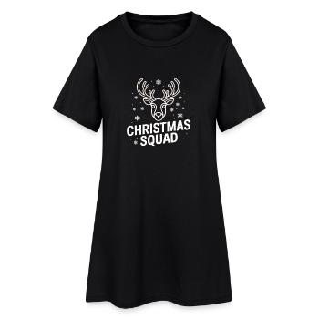 Escouade de cerfs de Noël néon - Robe T-shirt Femme - noir - Devant