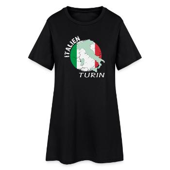 Turin - Frauen T-Shirt-Kleid - Schwarz - Vorne