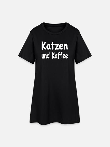 Katzen - Frauen T-Shirt-Kleid - Schwarz