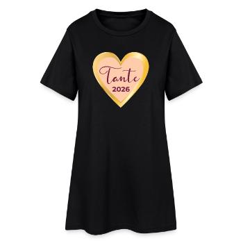 Tante 2026 Coeur de bébé - Robe T-shirt Femme - noir - Devant