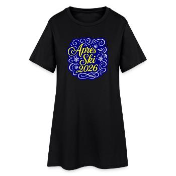 Soirée après-ski 2026 - Robe T-shirt Femme - noir - Devant