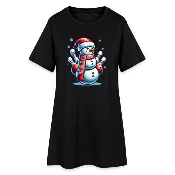 BOwling Christmas Sports Santa Claus - Women’s T-Shirt Dress - black - Front