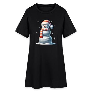 GOlf Noël Sports de Noël Père Noël - Robe T-shirt Femme - noir - Devant