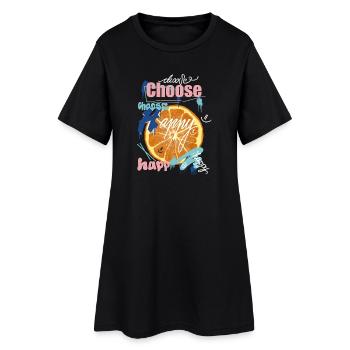 Collage de joie orange - Robe T-shirt Femme - noir - Devant