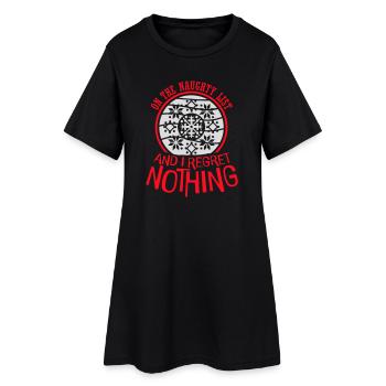 Sur la liste des vilains et ne regrette rien XMas Spruch - Robe T-shirt Femme - noir - Devant