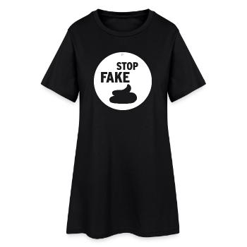 STOP FAKE - Women’s T-Shirt Dress - black - Front