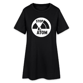 STOP ATOM - Frauen T-Shirt-Kleid - Schwarz - Vorne