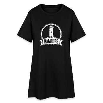 Phare de Hambourg - Robe T-shirt Femme - noir - Devant