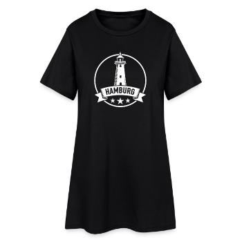 Leuchtturm Hamburg Logo - Frauen T-Shirt-Kleid - Schwarz - Vorne