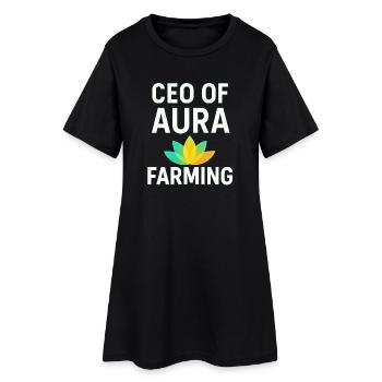 CEO VON AURA FARMING Lustiger Spruch - Frauen T-Shirt-Kleid - Schwarz - Vorne