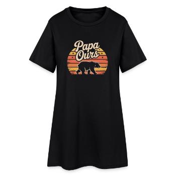 Papa Ours Retro Soleil - Robe T-shirt Femme - noir - Devant
