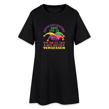 Déguisement Oublié Drôle Carnaval Helau Carnaval - Robe T-shirt Femme - noir - Devant