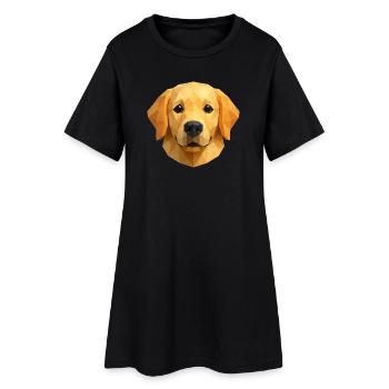 Polygon Golden Retriever Geometrisches Hundedesign - Frauen T-Shirt-Kleid - Schwarz - Vorne