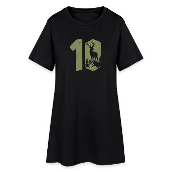 Chasseur 10e anniversaire Chasse 10 ans Nombre de cerfs - Robe T-shirt Femme - noir - Devant