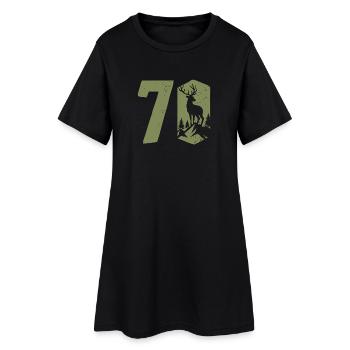 Chasseur 70e anniversaire Chasse 70 ans Nombre de cerfs - Robe T-shirt Femme - noir - Devant