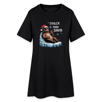 Père Noël drôle Noël avec dicton - Robe T-shirt Femme - noir - Devant