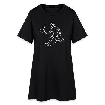 Pickleball Spieler Skizze – einfaches Sportmotiv - Frauen T-Shirt-Kleid - Schwarz - Vorne