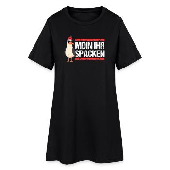 Hamburg Moin Spacken Nordsee Hamburger Möwe Lustig - Frauen T-Shirt-Kleid - Schwarz - Vorne
