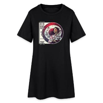 Japanische Weisheit - Lächeln lohnt sich - Frauen T-Shirt-Kleid - Schwarz - Vorne
