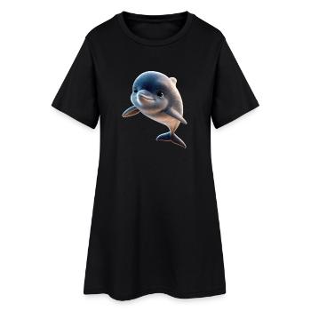 Dolphin Diver Dolphins Ocean Cute Dolphins Dolphin - Women’s T-Shirt Dress - black - Front