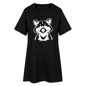 Raton laveur - Robe T-shirt Femme - noir - Devant