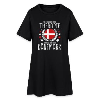 Ich muss nur nach Dänemark Spruch Lustig - Frauen T-Shirt-Kleid - Schwarz - Vorne