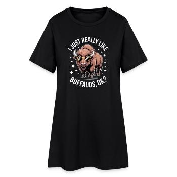 Büffel Spruch Buffalo Lustiges Büffel Geschenk - Frauen T-Shirt-Kleid - Schwarz - Vorne