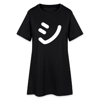 Japanischer Text 'シ' (Shi) – Weiß - Frauen T-Shirt-Kleid - Schwarz - Vorne