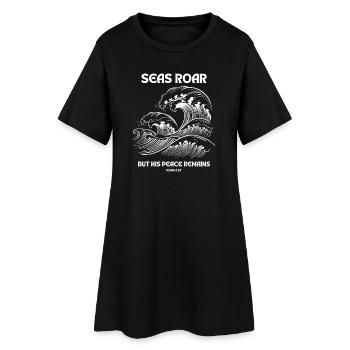 Seas Roar - John 14:27 Design - Women’s T-Shirt Dress - black - Front
