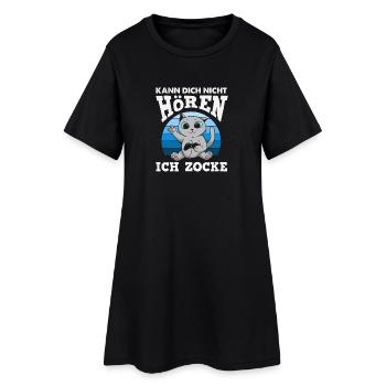 Can't hear you – I'm playing cat - Women’s T-Shirt Dress - black - Front