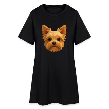 Mignon Yorkshire Terrier – Polygon Dog Design - Robe T-shirt Femme - noir - Devant