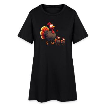 Bébé dinde de Thanksgiving - Robe T-shirt Femme - noir - Devant