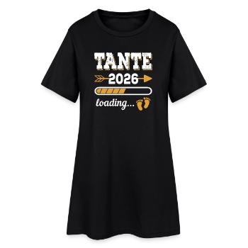 Tante 2026 Loading Zukünftige Tante Geschenk - Frauen T-Shirt-Kleid - Schwarz - Vorne