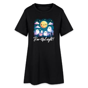 Entzückende Buh-Nacht der Geister - Frauen T-Shirt-Kleid - Schwarz - Vorne