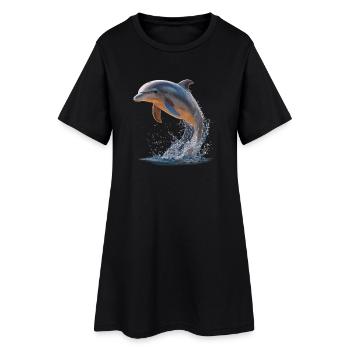 Dolphin Diver Dolphins Ocean Cute Dolphins Dolphin - Women’s T-Shirt Dress - black - Front
