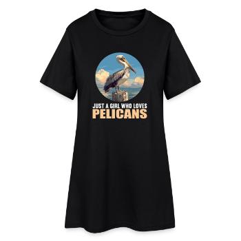 Pélicans Pélican - Robe T-shirt Femme - noir - Devant